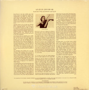 DVORAK Konzert für Violine und Orchester Johanna Martzy