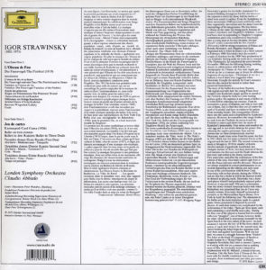 STRAVINSKY Der Feuervogel Jeu de cartes Claudio Abbado