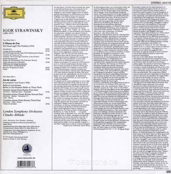 STRAVINSKY Der Feuervogel Jeu de cartes Claudio Abbado